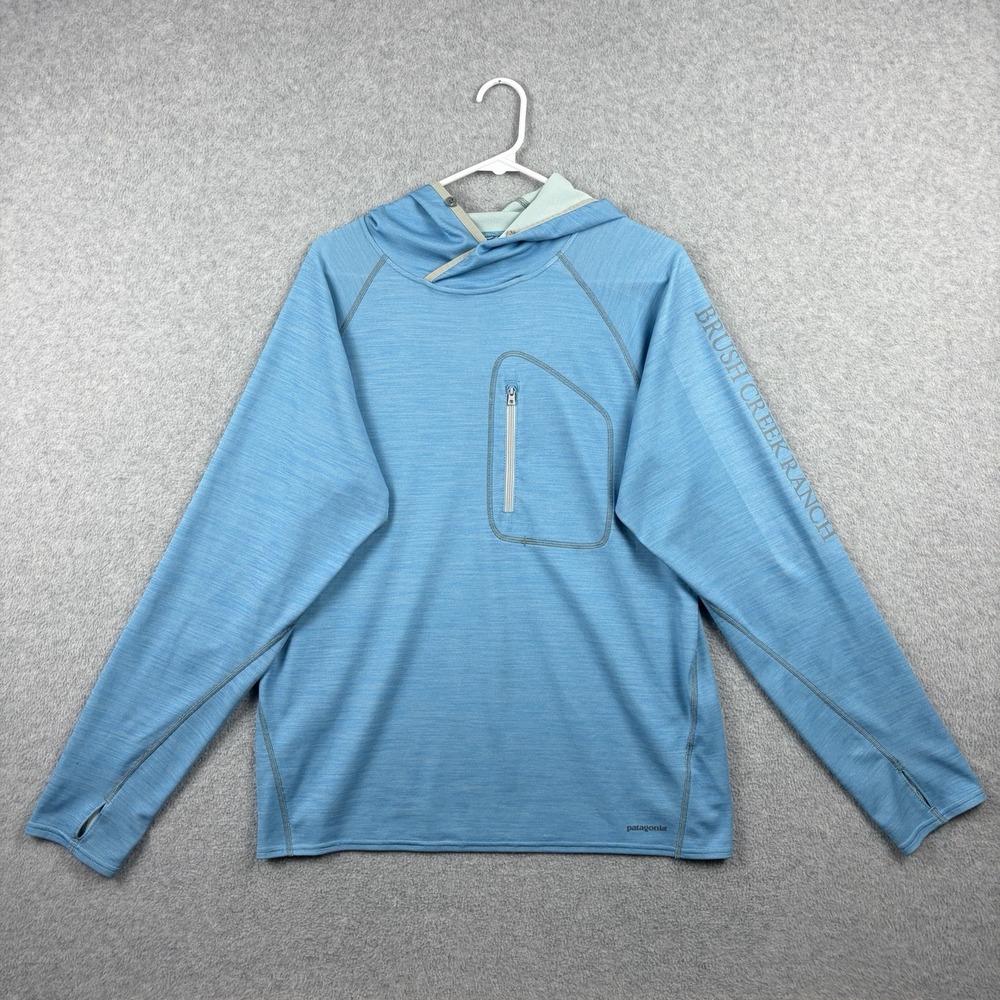 Patagonia Sunshade Technical Hoody Mens Small Blue Fishing Outdoor Performance